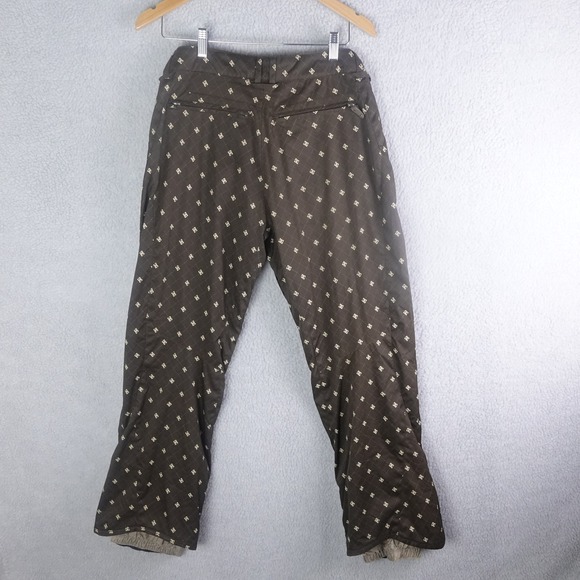 DC AOP Womens Brown Monogram Logo Insulated Snowboard Snow Pants Size M Y2K - Picture 3 of 9